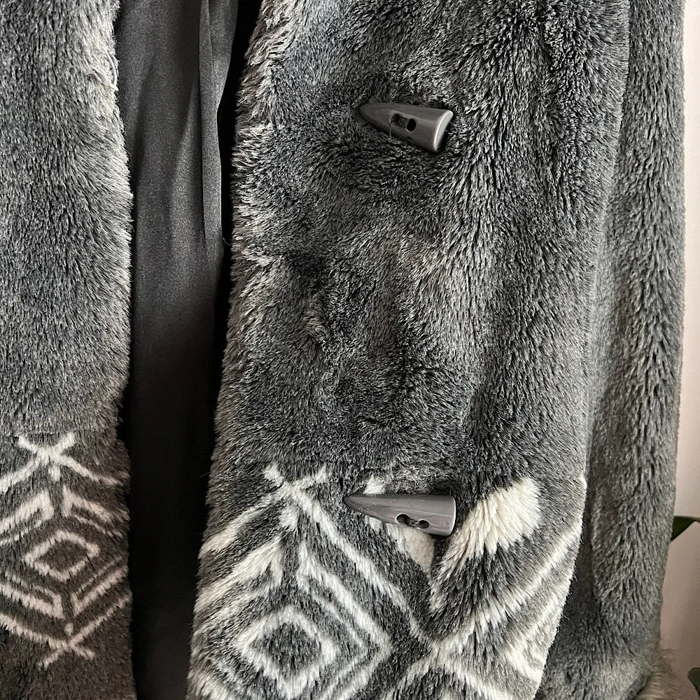 Vintage Faux Fur Patterned Coat