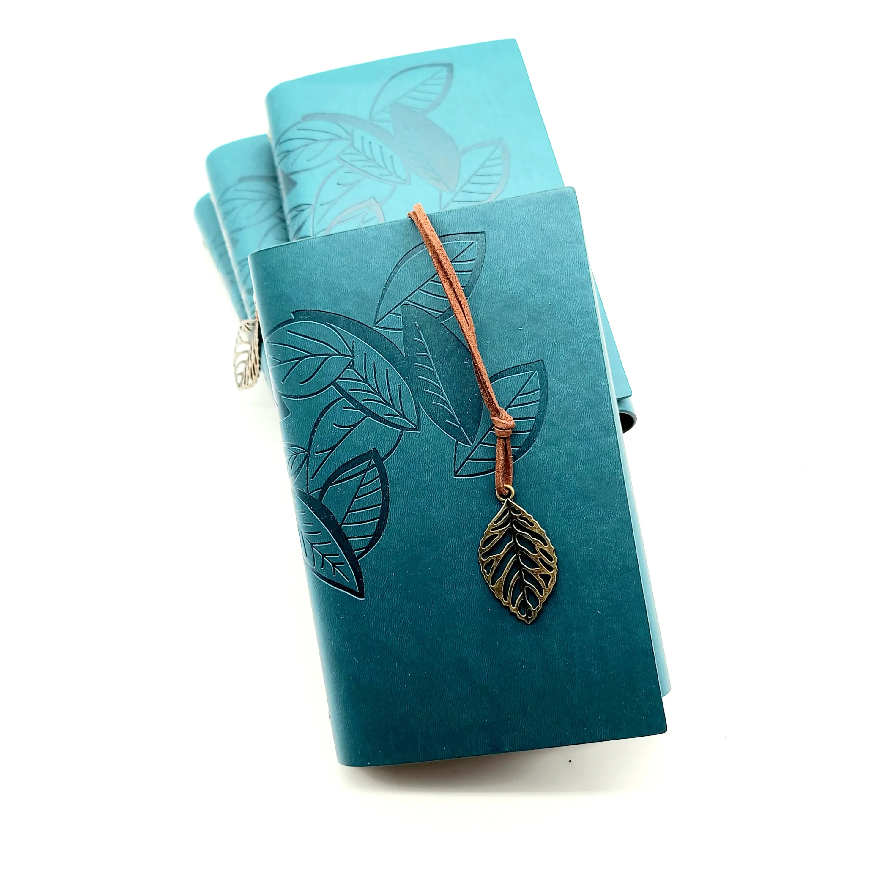 Vintage Leather Journal with Charm