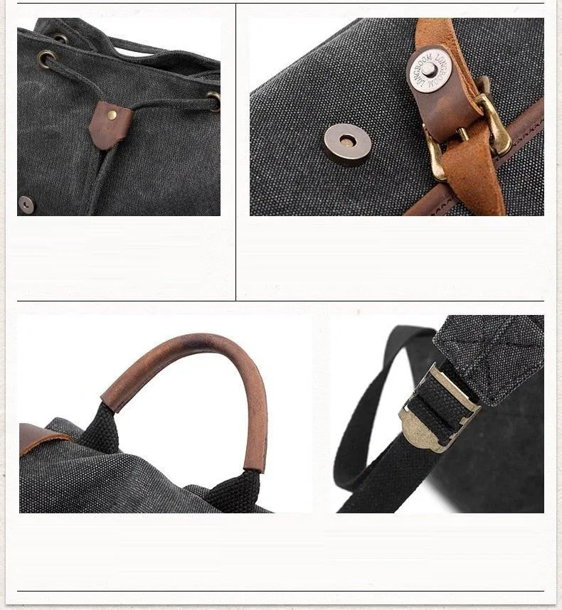 Vintage Mens Waterproof Canvas Backpack 15"
