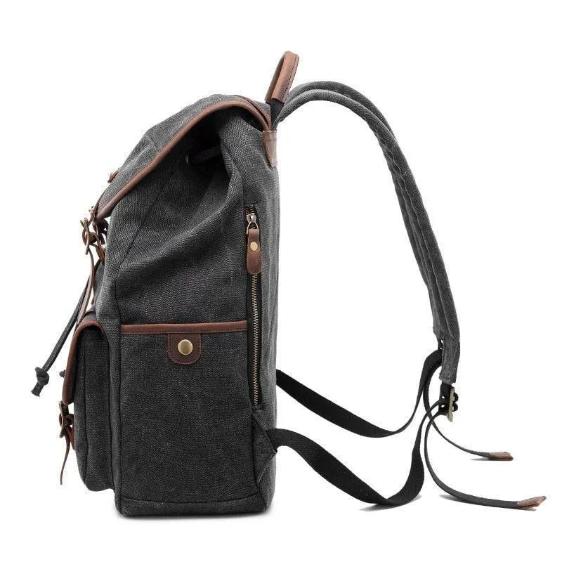 Vintage Mens Waterproof Canvas Backpack 15"