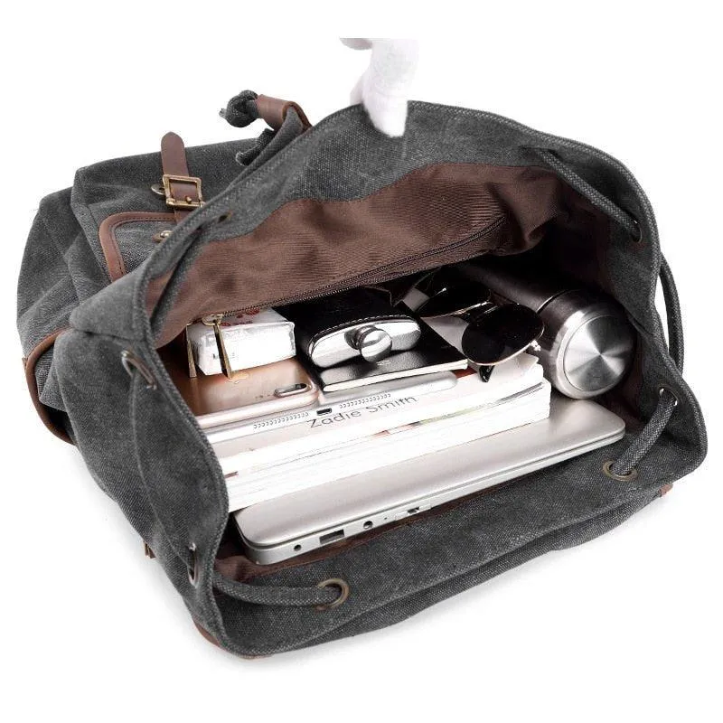 Vintage Mens Waterproof Canvas Backpack 15"