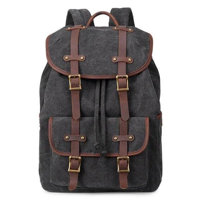 Vintage Mens Waterproof Canvas Backpack 15"