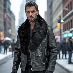 VIP - Embossed Moto Jacket & Free B&W Belt Bundle