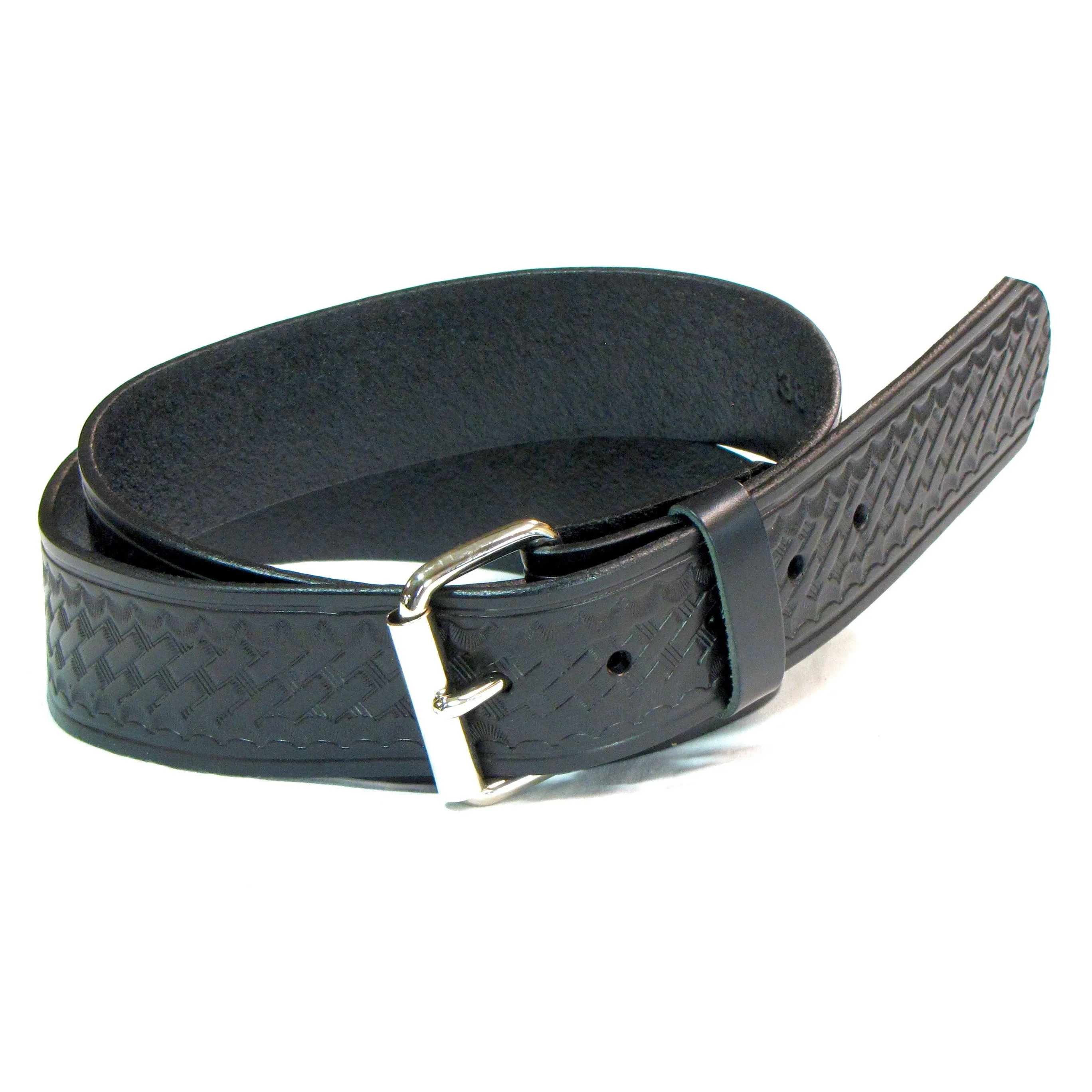 W108  1 3/4" Basket Weave Belt- Black