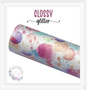 ⋅ Watercolour Bubbles ⋅ Smooth Glossy Glitter Vegan Faux Leather