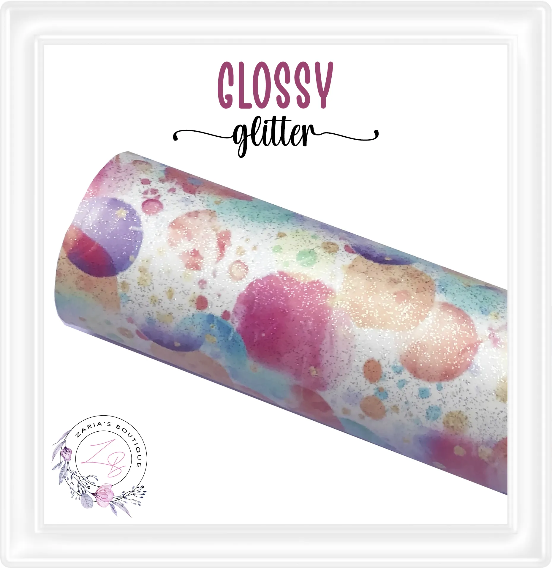⋅ Watercolour Bubbles ⋅ Smooth Glossy Glitter Vegan Faux Leather
