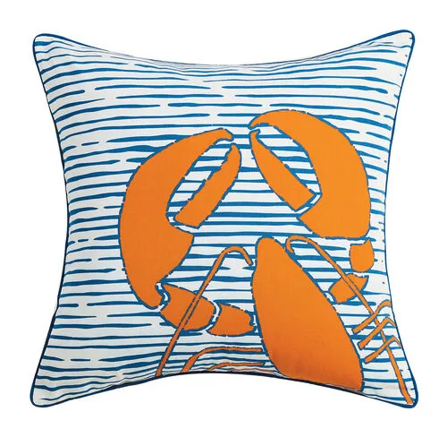 Waterline Lobster Printed Pillow