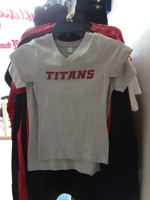 West Hancock Titans LAT - Junior Fit V-Neck Fine Jersey Tee