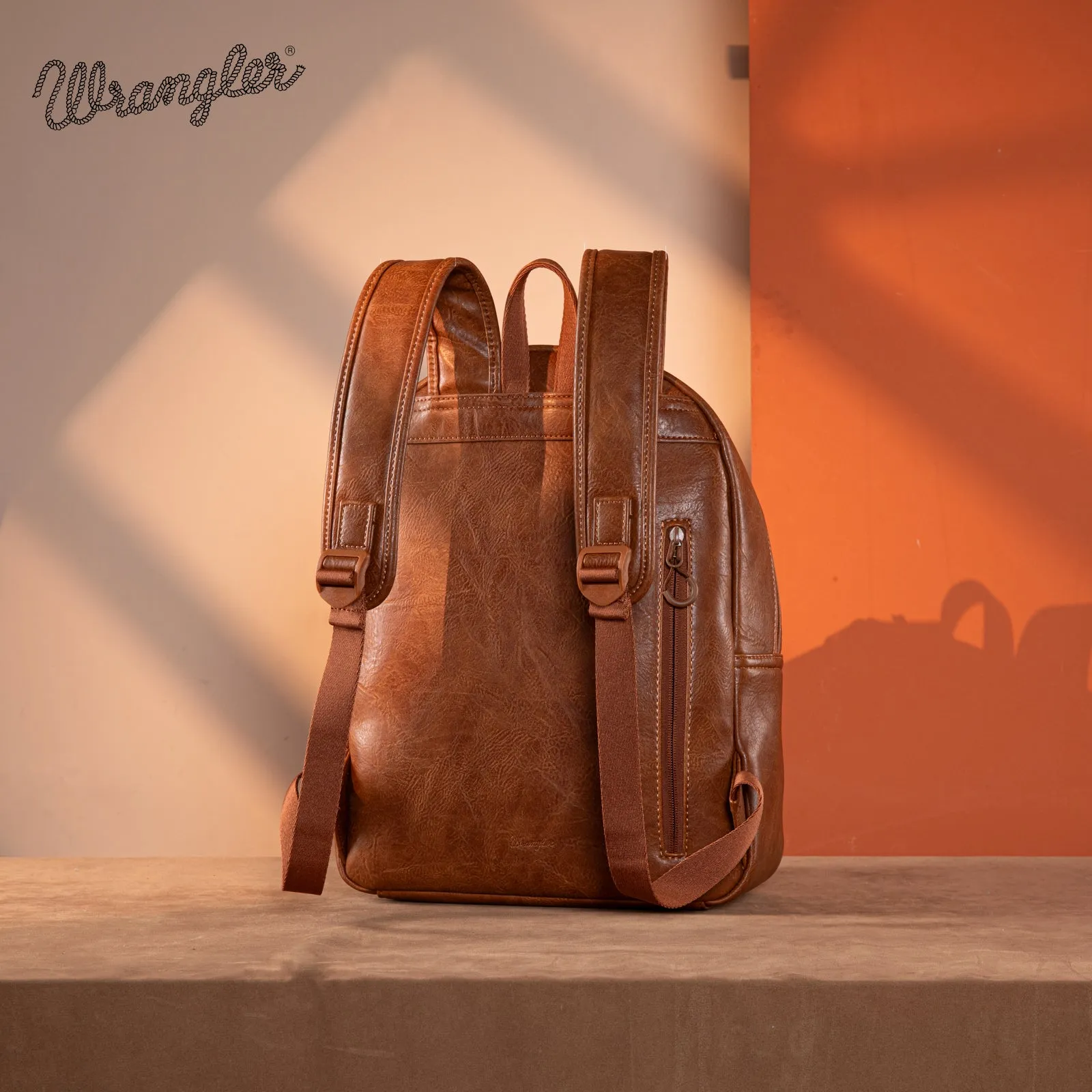WG174-9115   Wrangler Southwestern Knitted Backpack - Brown