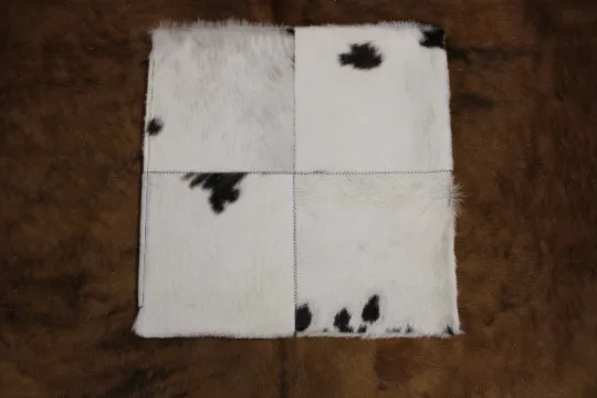 White & Brown Cowhide Pillow Cover 20"x20