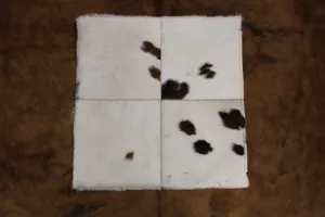 White & Brown Cowhide Pillow Cover 20"x20