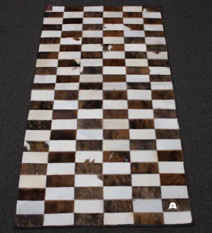 White Brindle Patchwork Cowhide Rug – Size 57 x 31 IN | 144x 79 cm | Premium Cowhide Rug