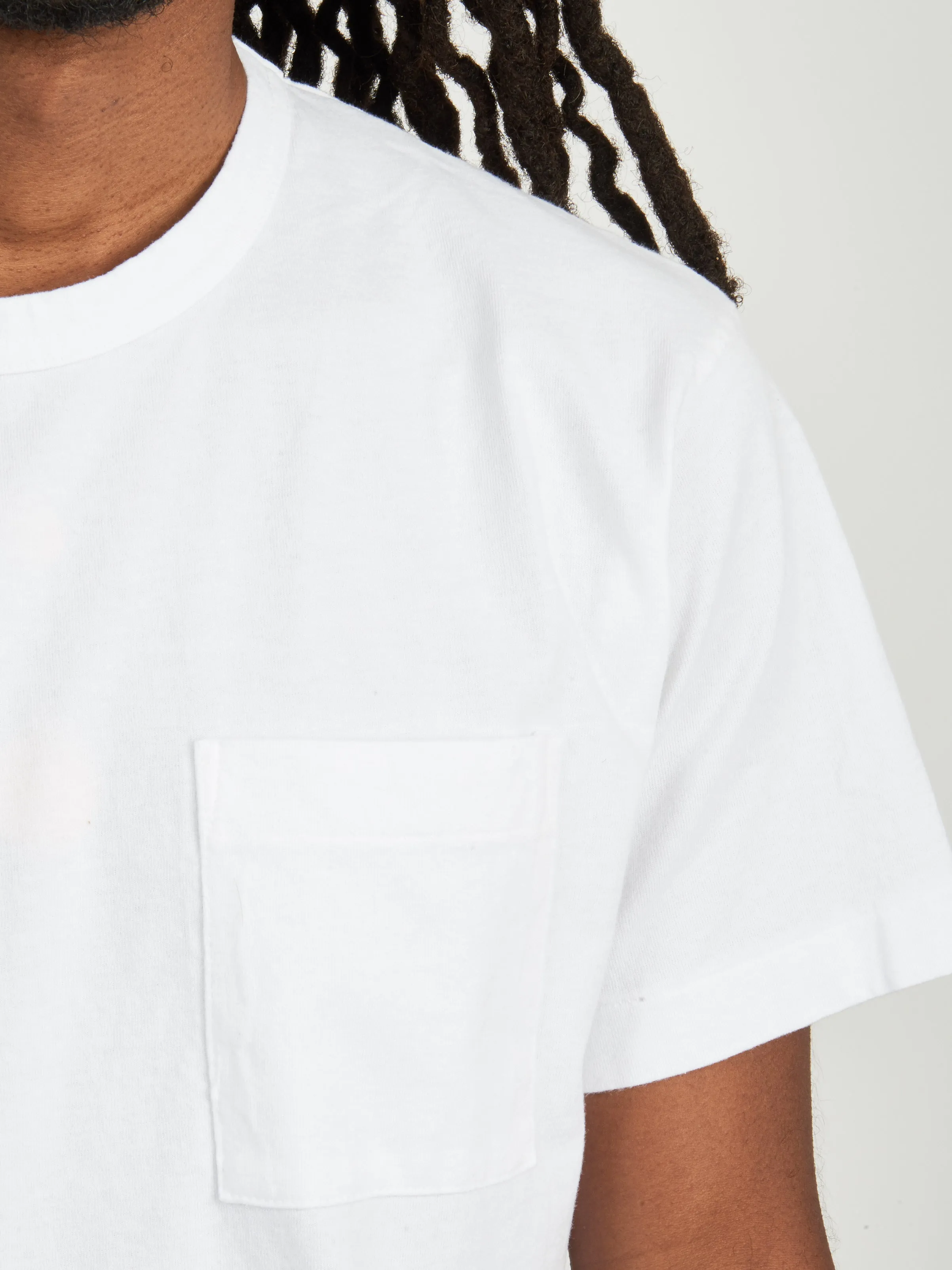 White Heavy Duty Pocket Tee