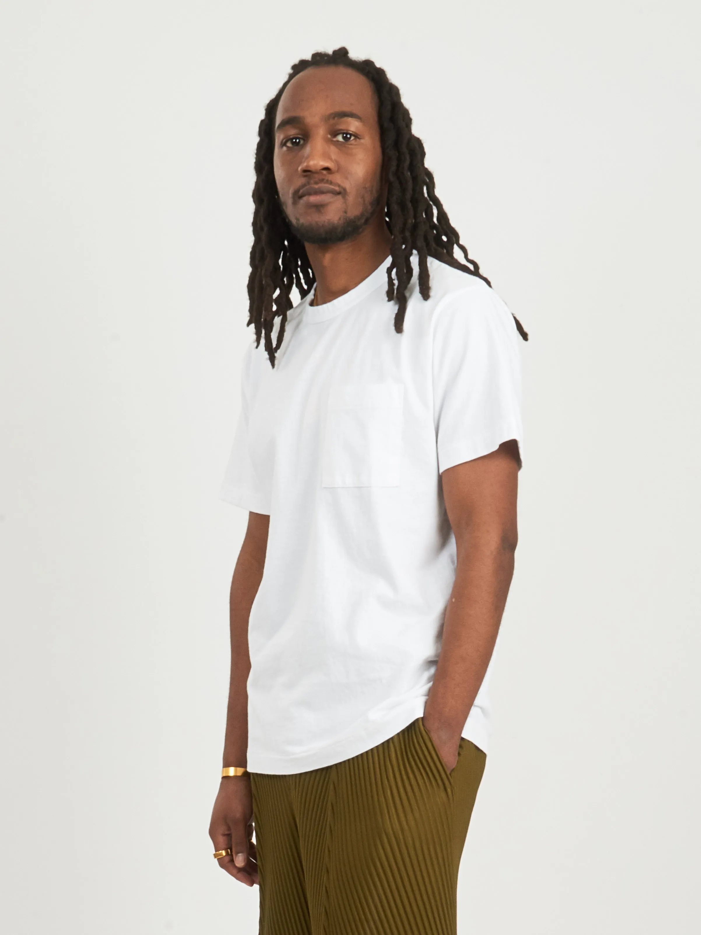 White Heavy Duty Pocket Tee