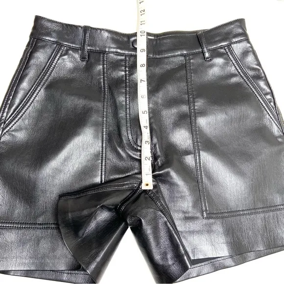 WILFRED Black Faux Leather 5 Inch Shorts