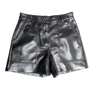 WILFRED Black Faux Leather 5 Inch Shorts