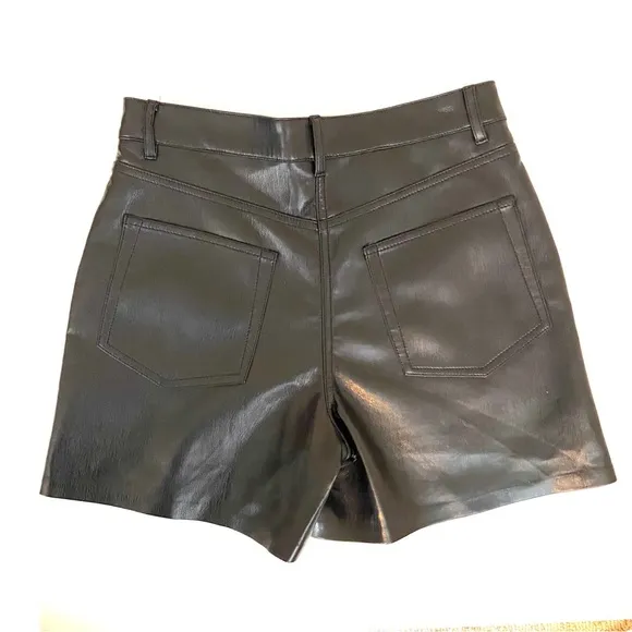 WILFRED Black Faux Leather 5 Inch Shorts