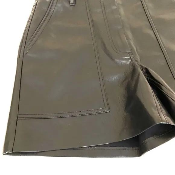 WILFRED Black Faux Leather 5 Inch Shorts