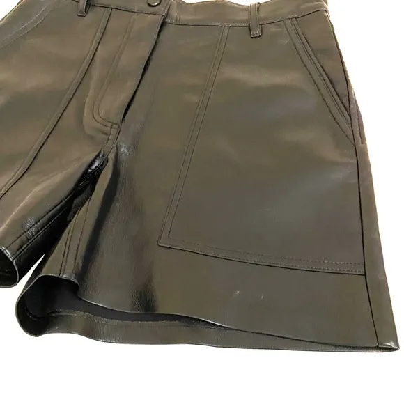 WILFRED Black Faux Leather 5 Inch Shorts