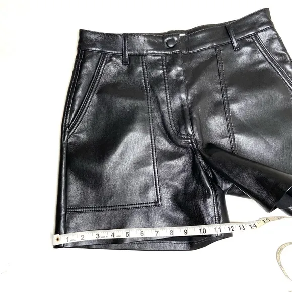 WILFRED Black Faux Leather 5 Inch Shorts