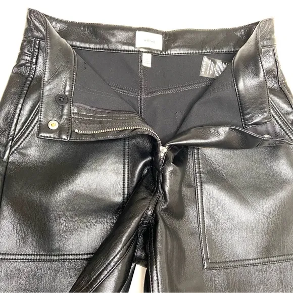 WILFRED Black Faux Leather 5 Inch Shorts
