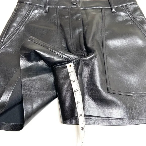WILFRED Black Faux Leather 5 Inch Shorts