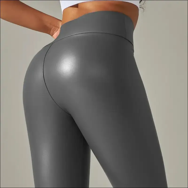 Women pu leather leggings pants xs-5xl plus size faux leather leggings female elastic slim skinny