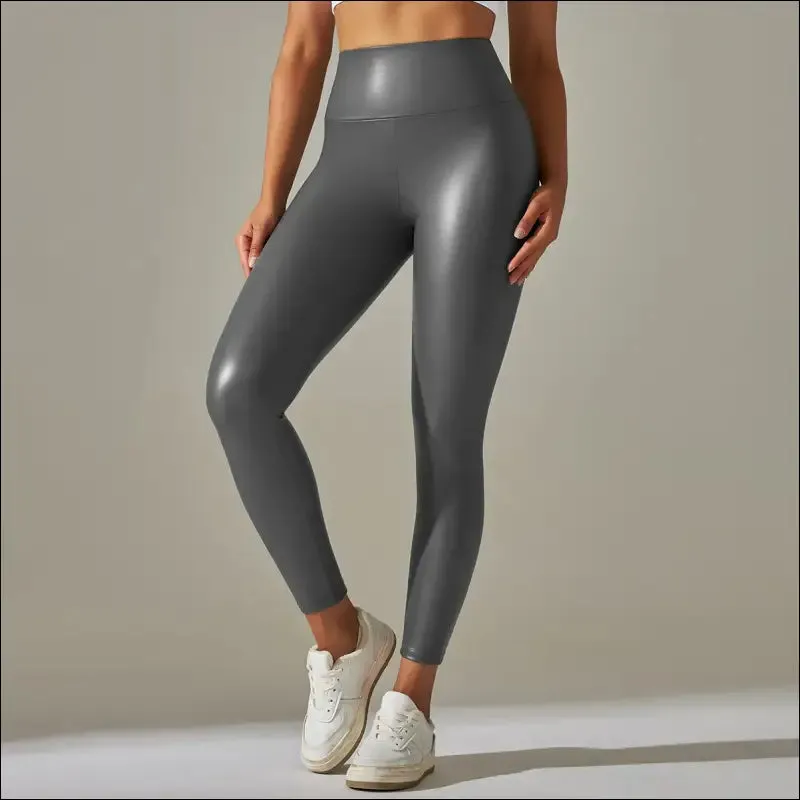 Women pu leather leggings pants xs-5xl plus size faux leather leggings female elastic slim skinny