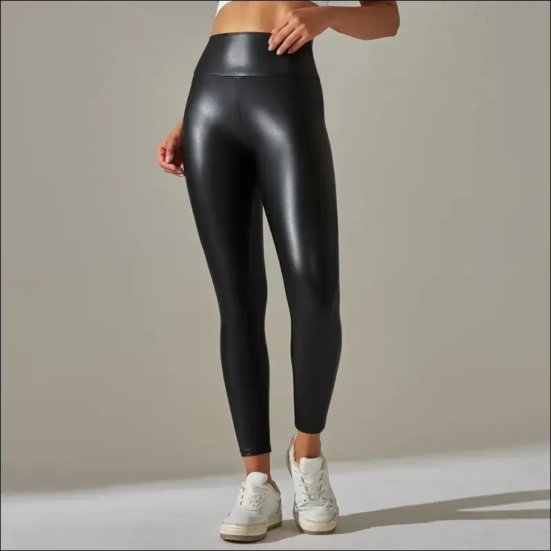 Women pu leather leggings pants xs-5xl plus size faux leather leggings female elastic slim skinny