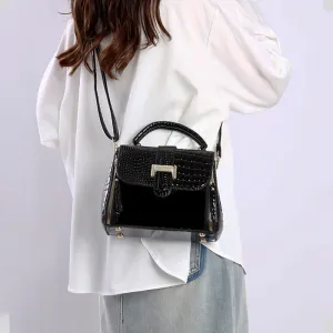 Women's Elegant Crocodile-Embossed PU Leather Shoulder Bag