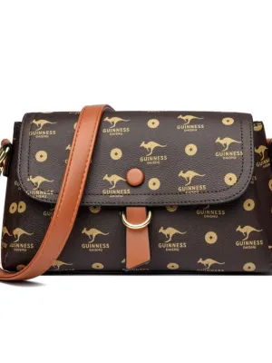 Women's Stylish Embossed PU Leather Messenger Bag – With Zipper Closure