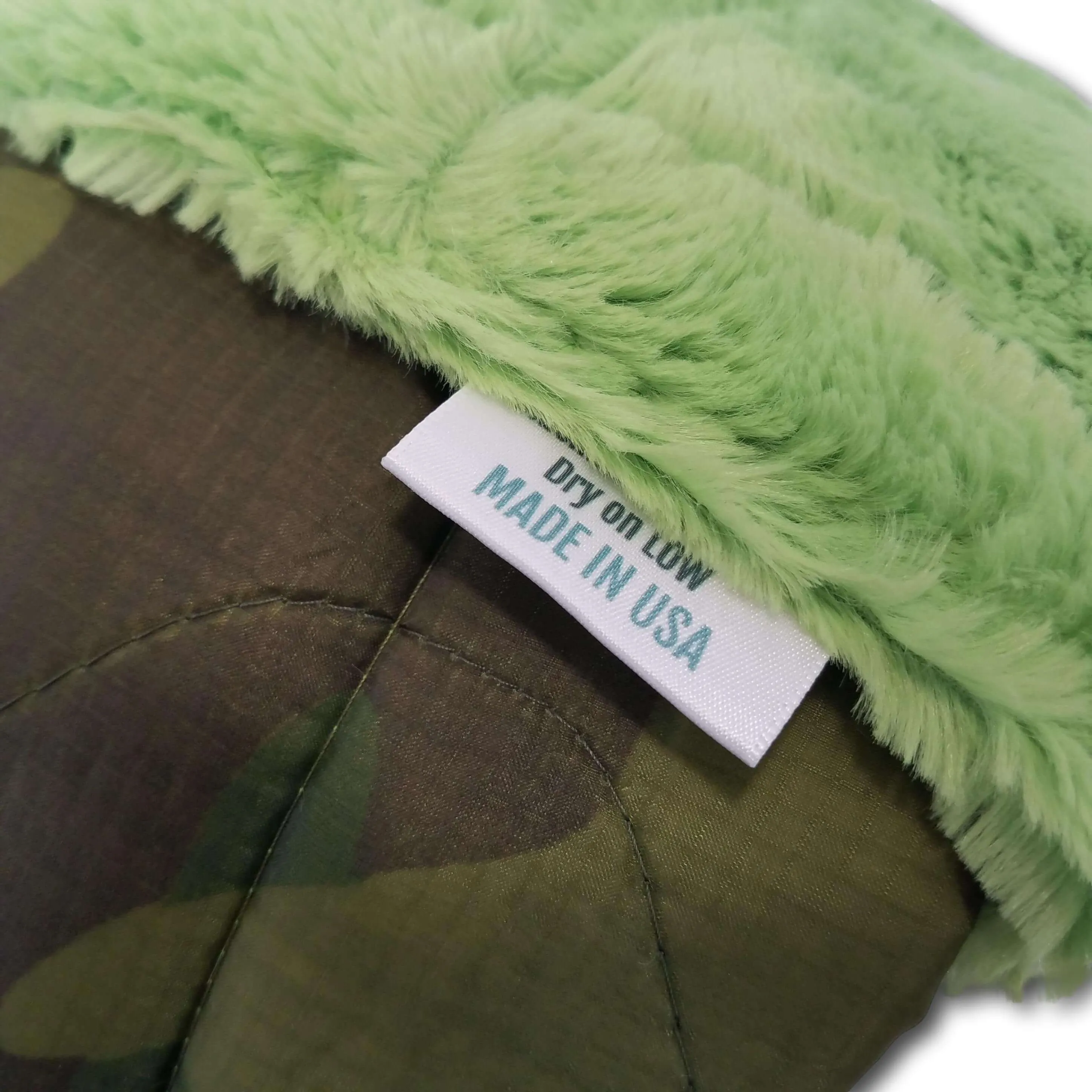 Woodland Camo with Lime Green Fur - Scroll Flag in Greens 9lbs 12 oz