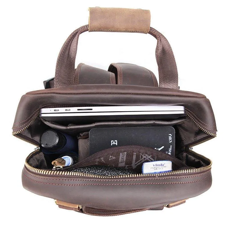 Woosir Vintage Leather Camera Backpack Fit Laptop