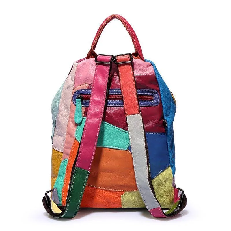 Woosir Womens Leather Backpack Rivet Decoration