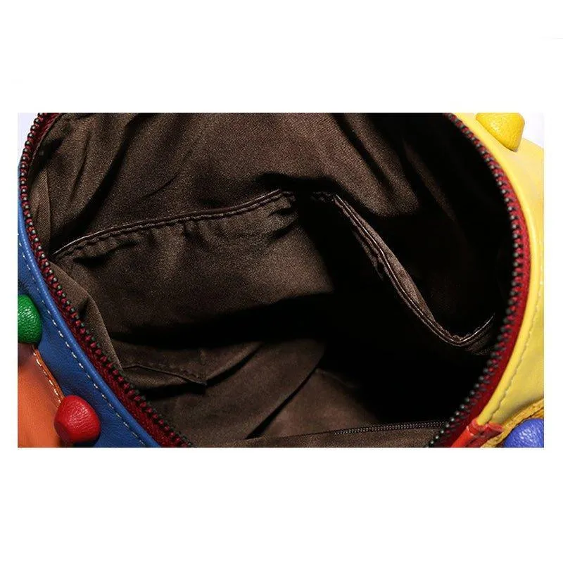 Woosir Womens Leather Backpack Rivet Decoration