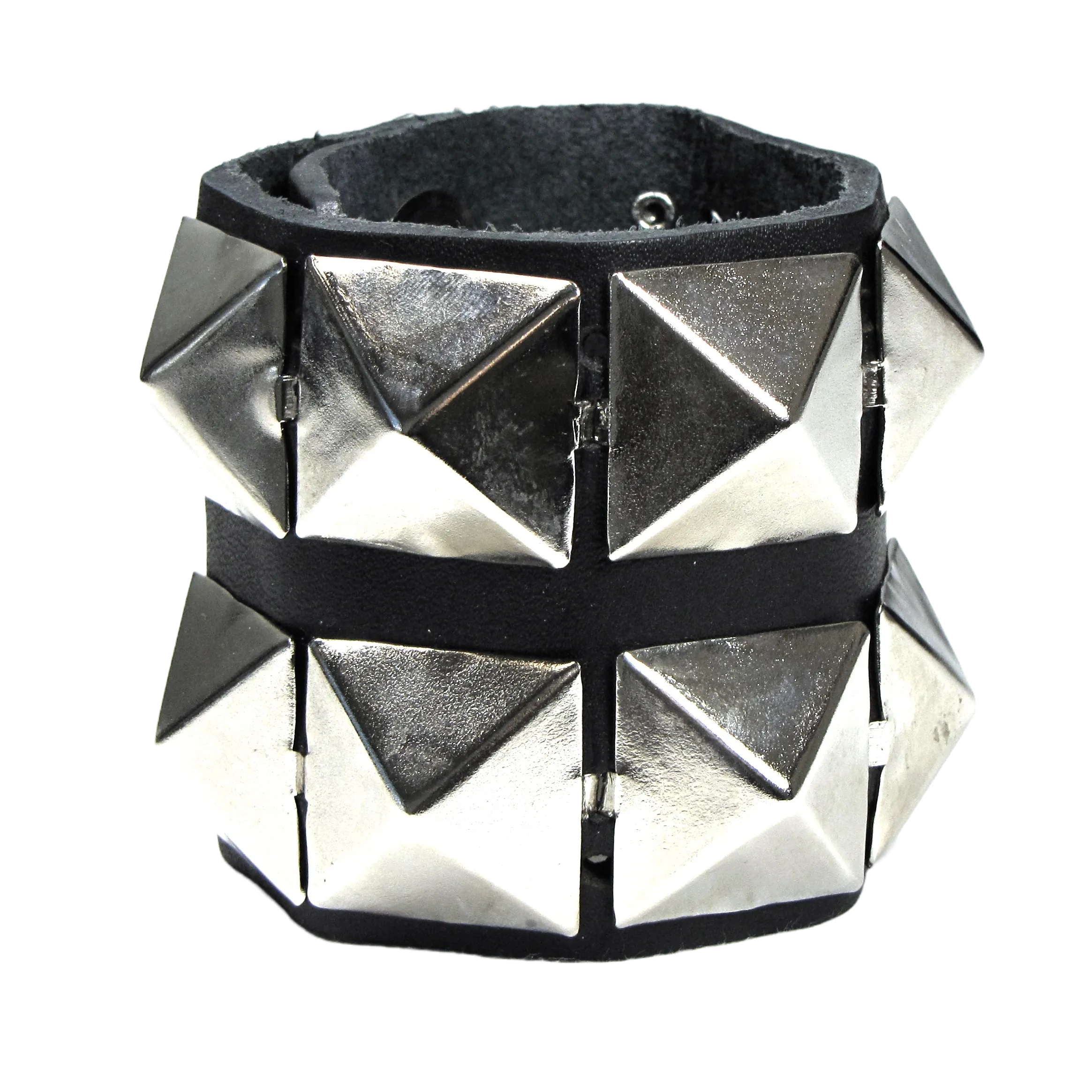 XWB120 Wide Wristband w/2 Row XL Pyramids