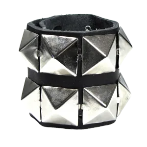 XWB120 Wide Wristband w/2 Row XL Pyramids