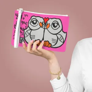 You and Me Eternally - Pink Edition - Lebo Leather Clutch Bag