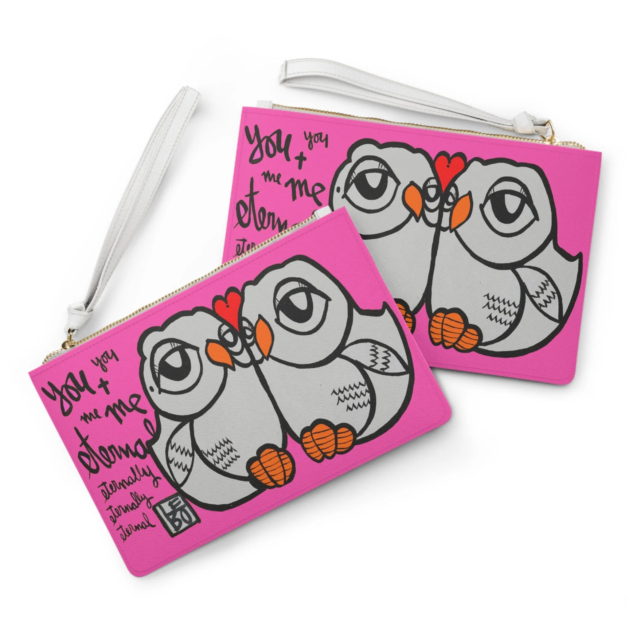 You and Me Eternally - Pink Edition - Lebo Leather Clutch Bag
