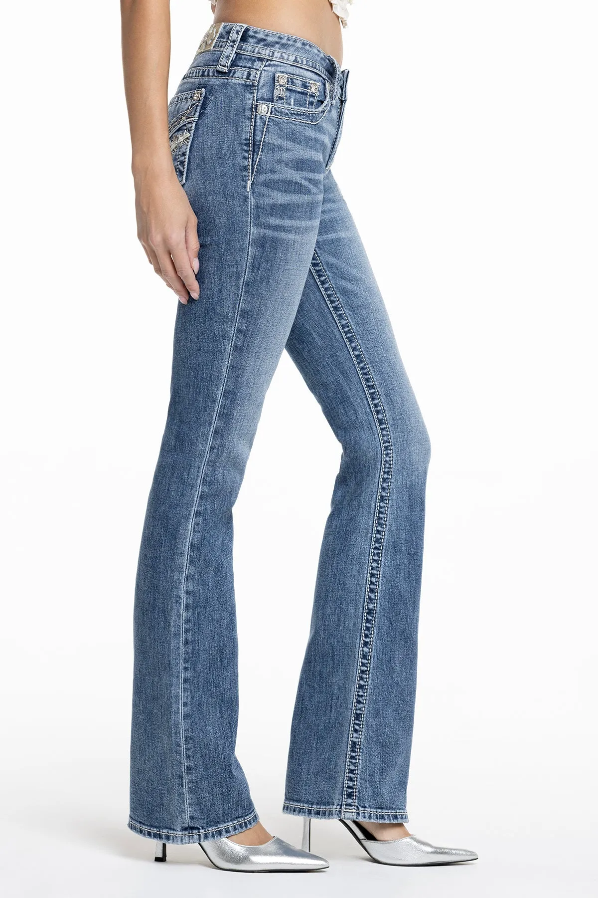 Zinnia Cross Stitch Bootcut Jeans