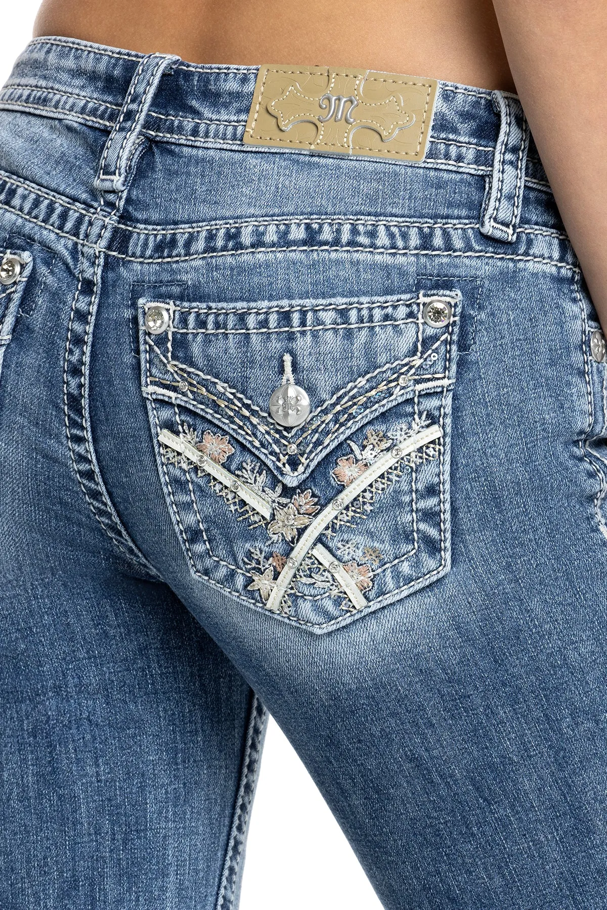 Zinnia Cross Stitch Bootcut Jeans